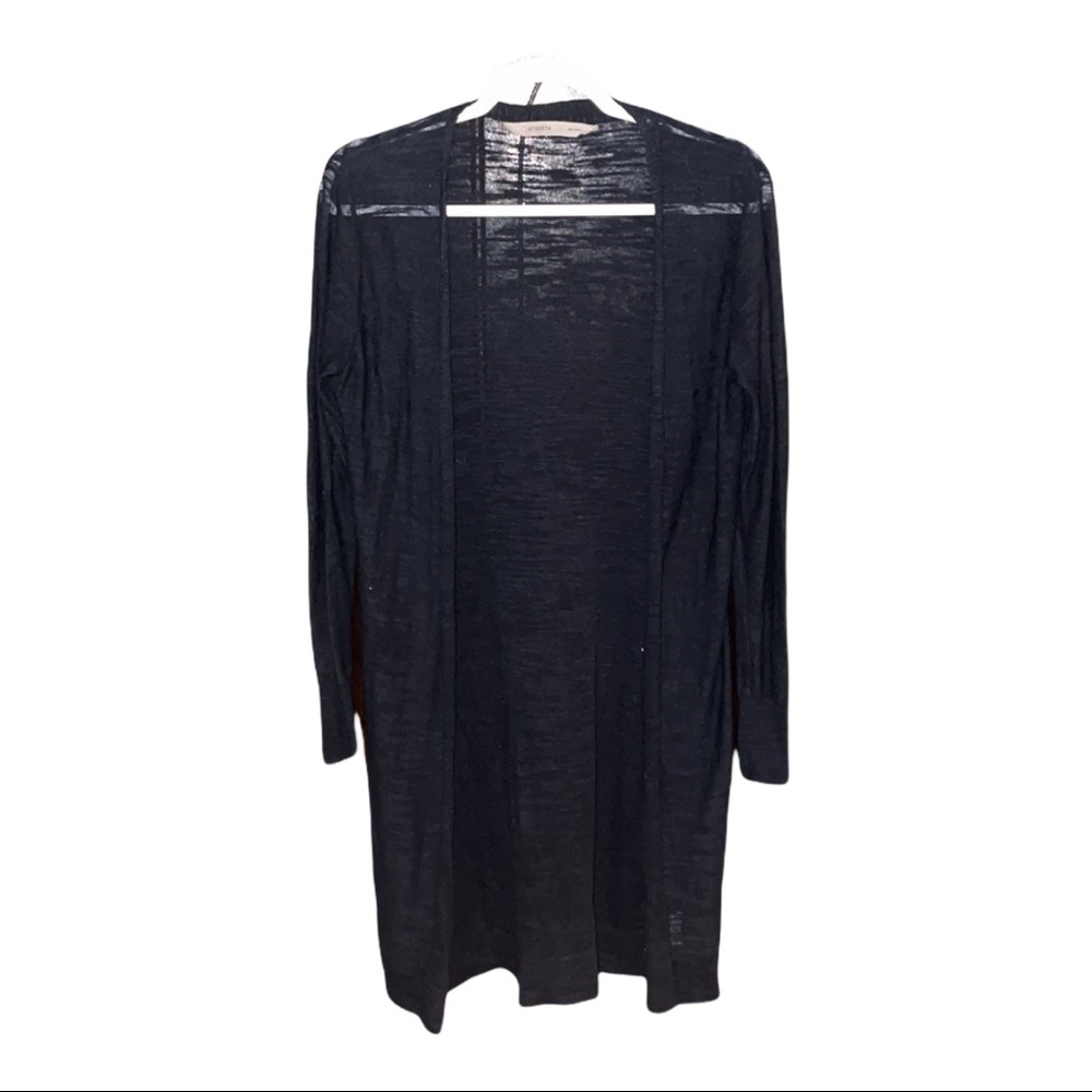 Athleta Long Line Open Front Cardigan Sweater Semi Sheer Lounge Athleisure - Picture 5 of 6